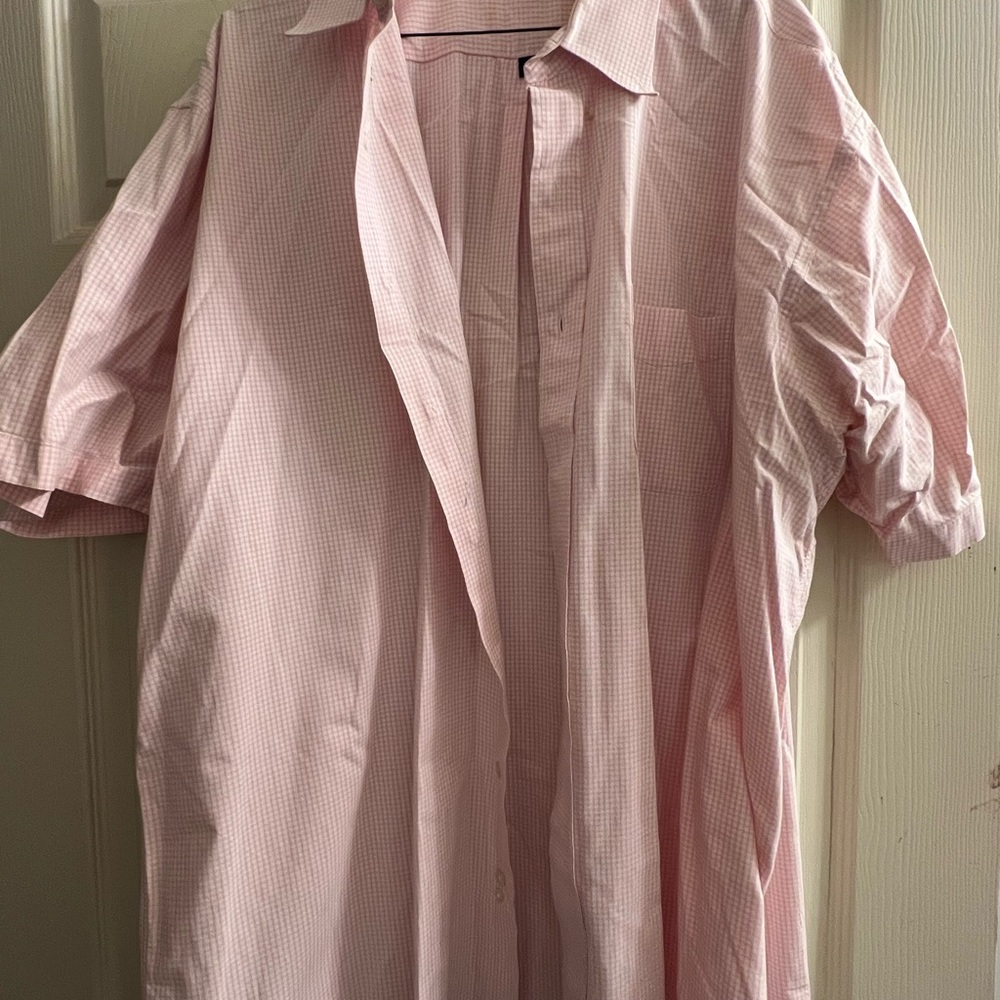 Pink Checkered Short Sleeve Shirt